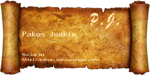 Pakos Joakim névjegykártya